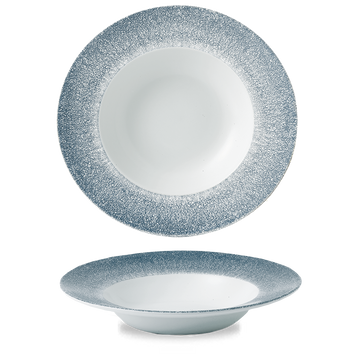 Raku Topaz Blue Wide Rim Bowl 28cm